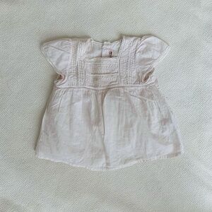 Bonpoint Pale Pink Lace Pleated Blouse - Size 18 months